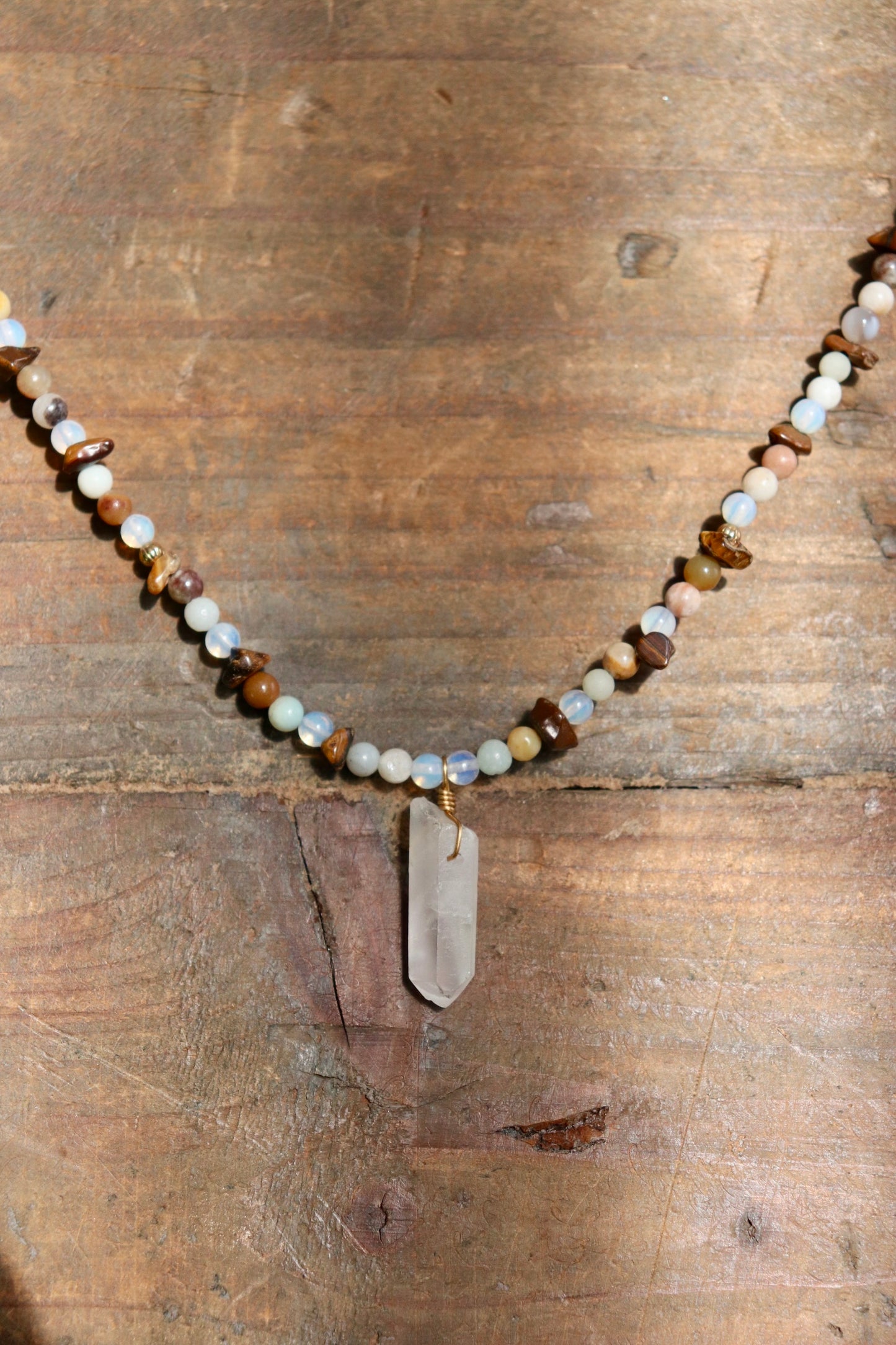 Amazonite Clear Quartz Necklace