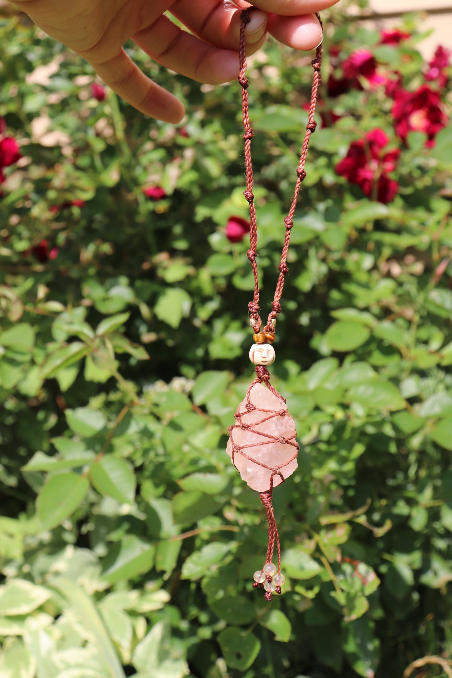 Rose Quartz Car Mirror Accessory