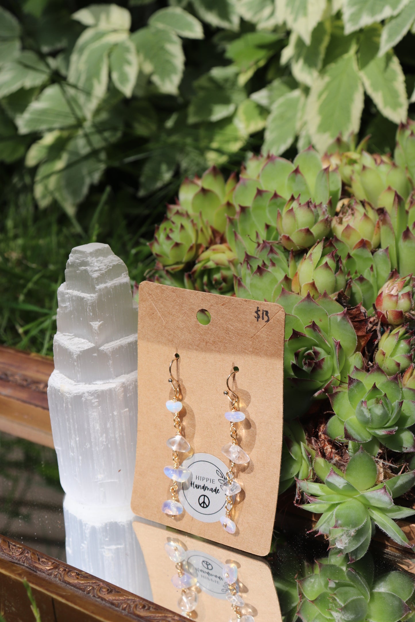 Gold Opalite Chip Dangles