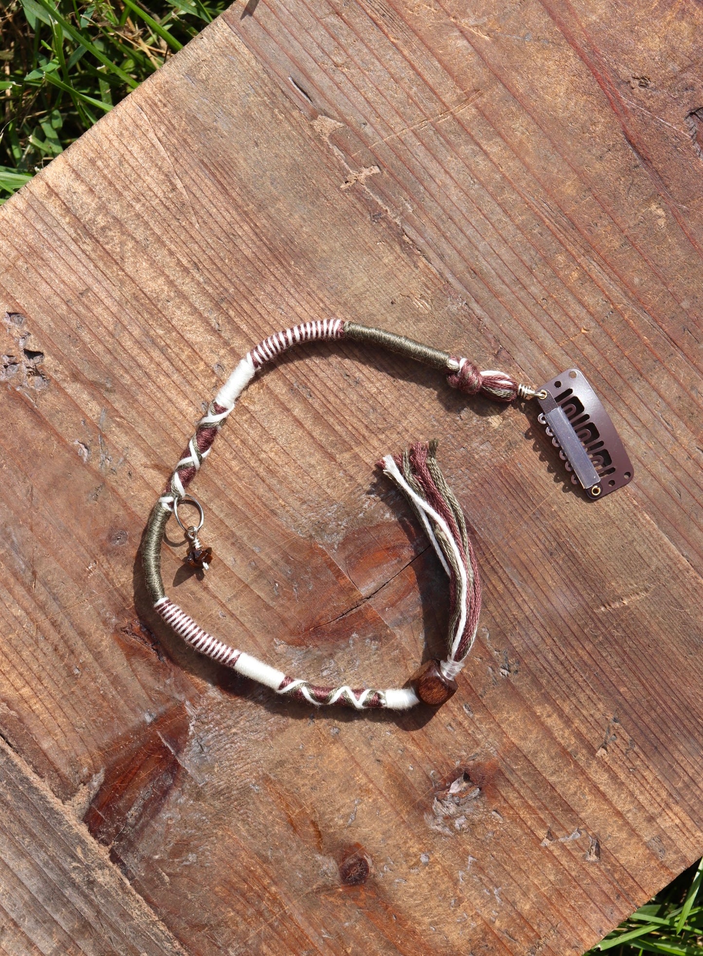 Earthy Tiger's Eye Hairwrap Clip In