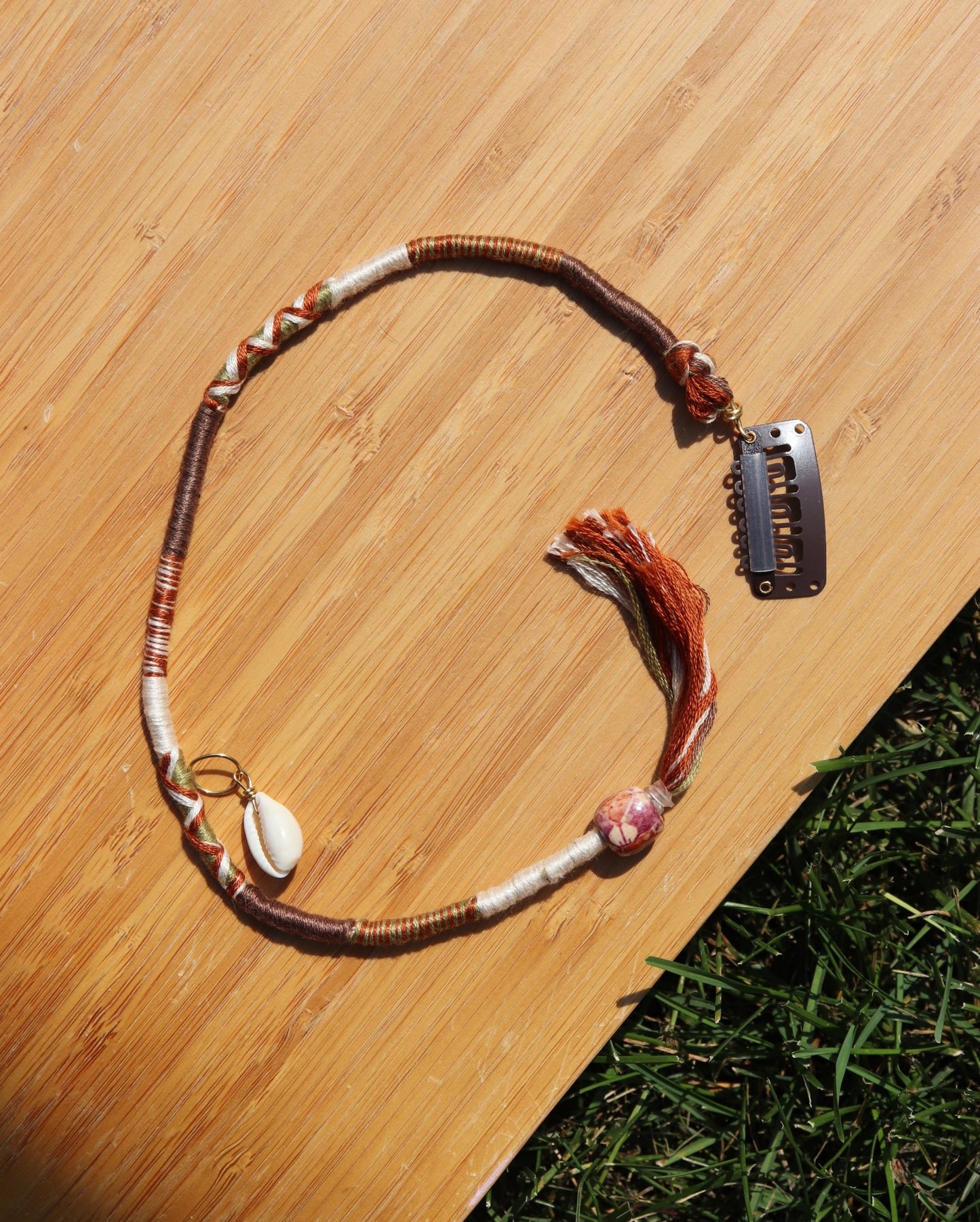 Earthy Shell Clip In Hairwrap