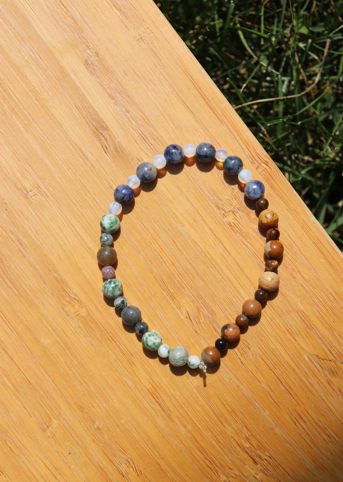 Earthy Beaded Crystal Bracelet
