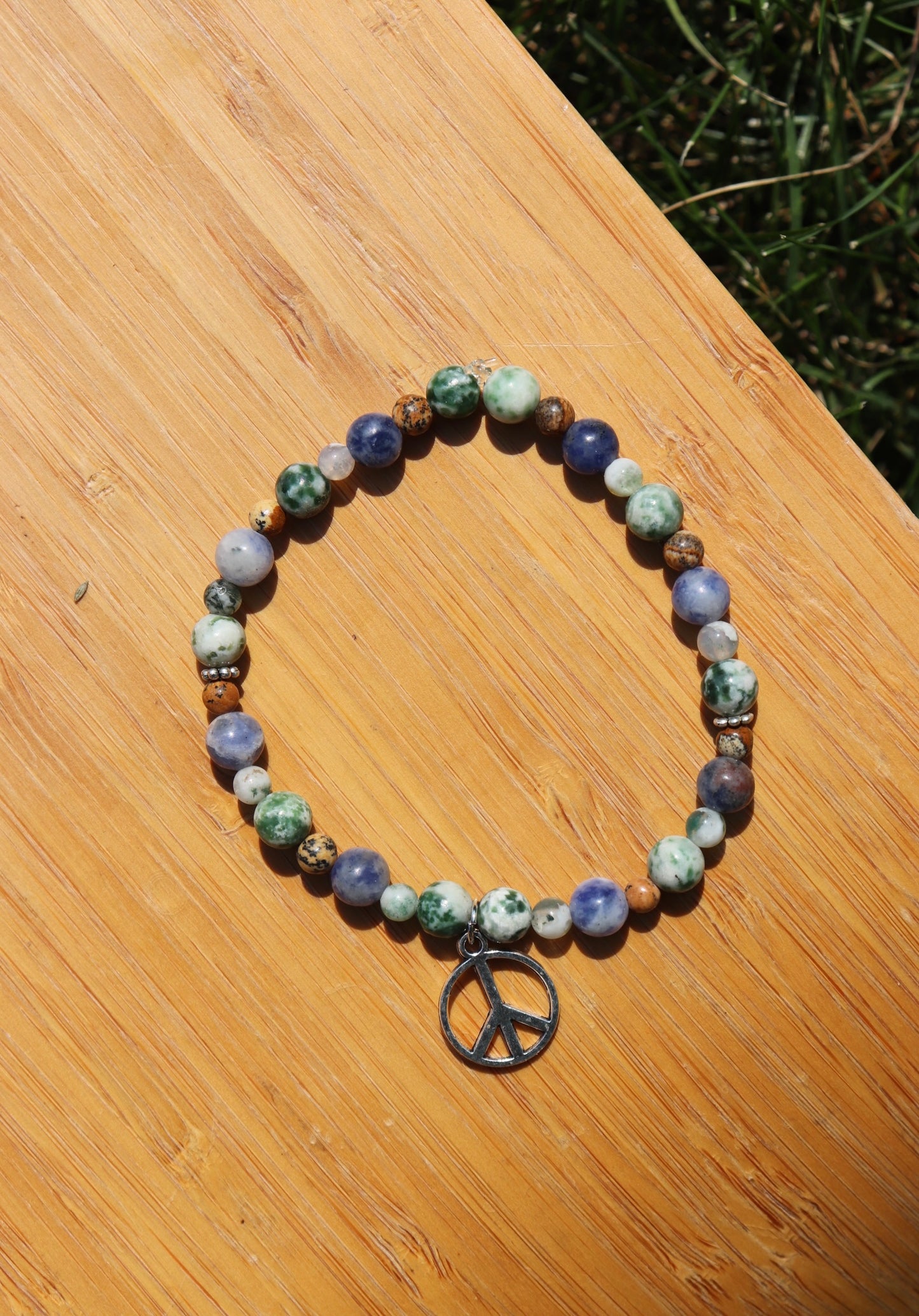 Earthy Peace Sign Bracelet