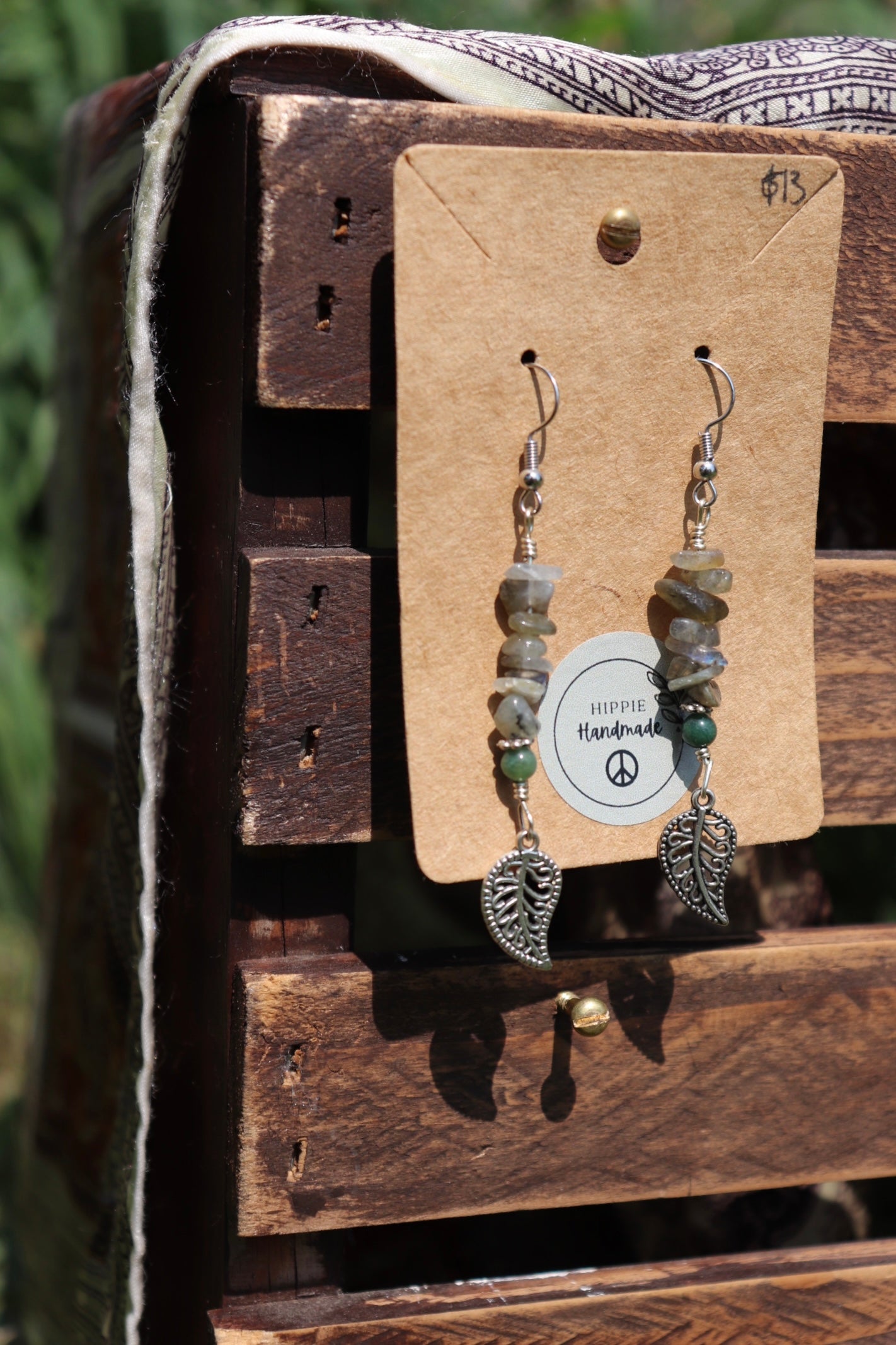 Labradorite Leaf Dangles