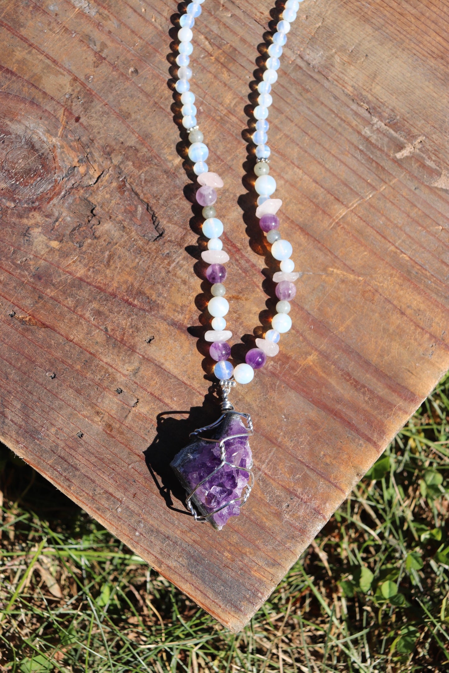 Amethyst Cluster Car Mirror Accessory