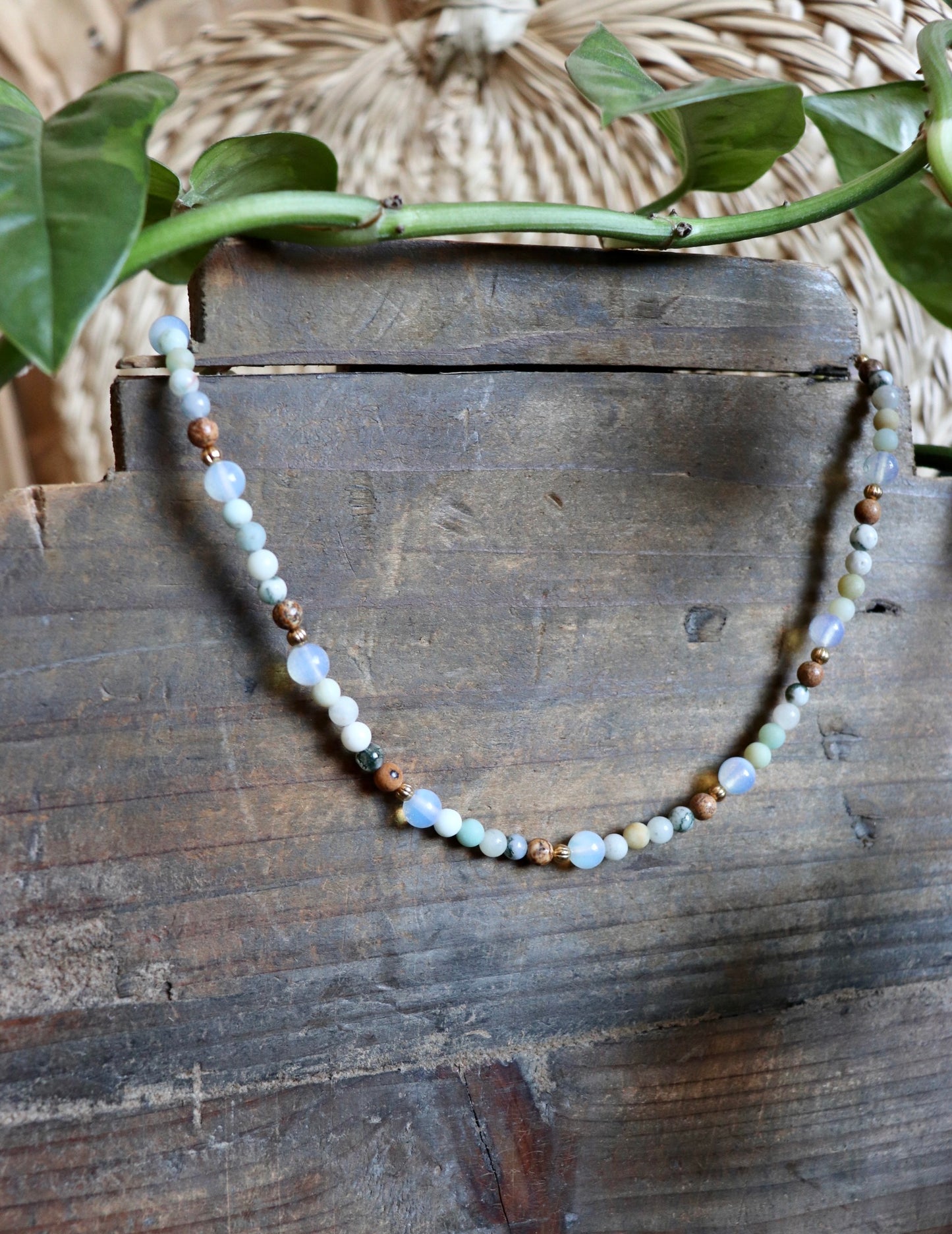 Dreamy Amazonite Crystal Beaded Necklace