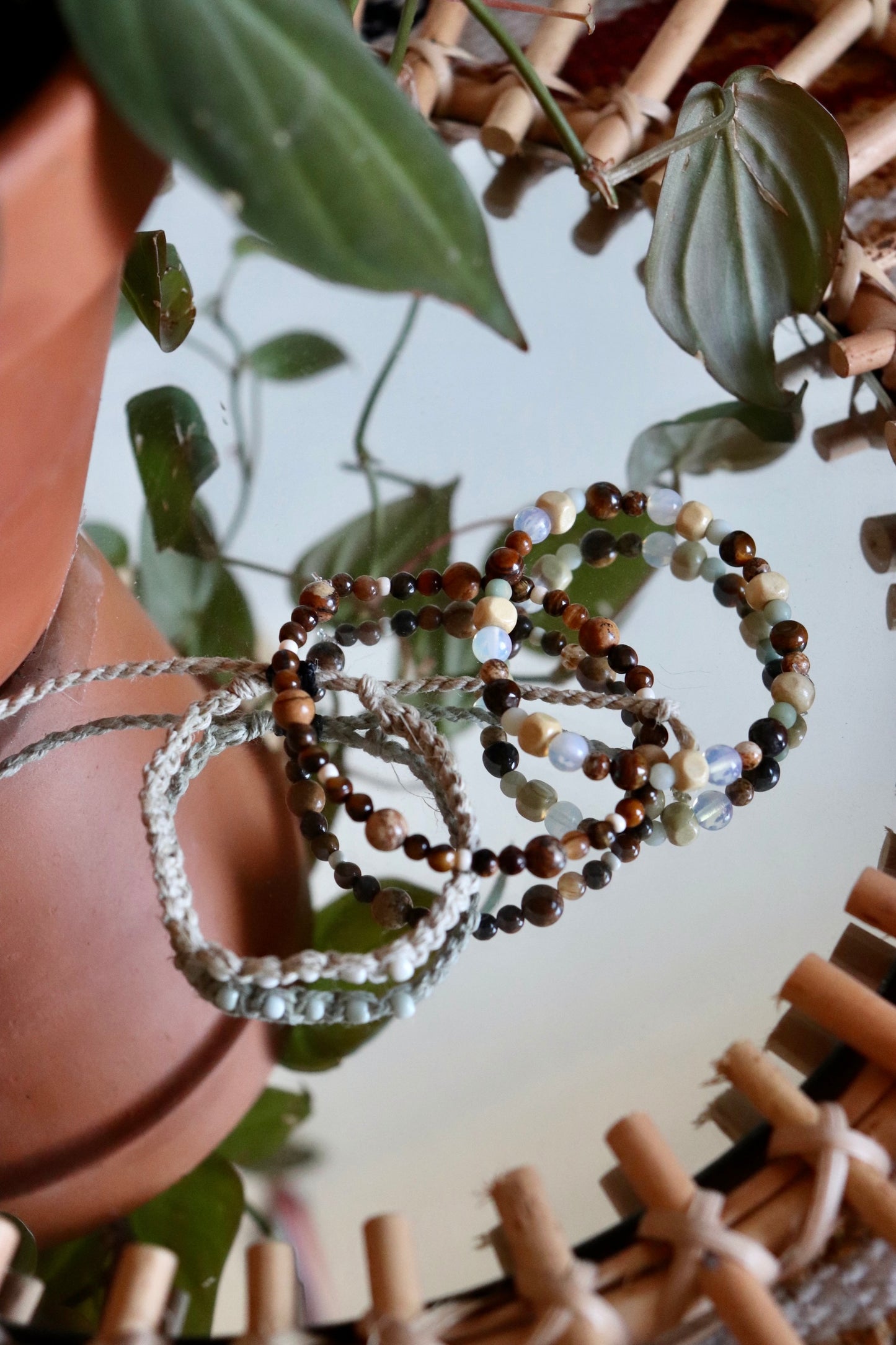 Amazonite, Opalite Bracelet Trio