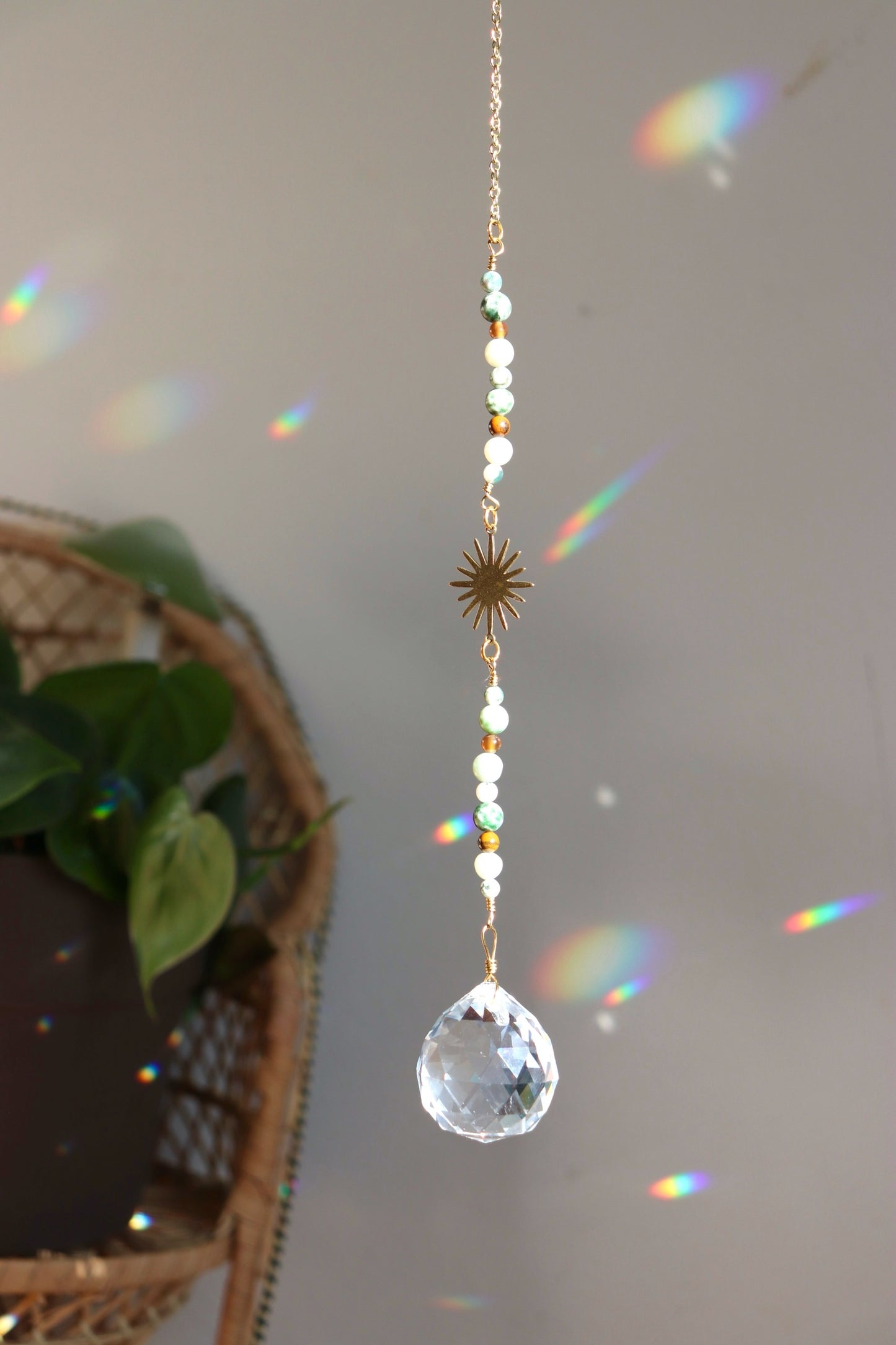 Gold Sun Earthy Rainbow Suncatcher