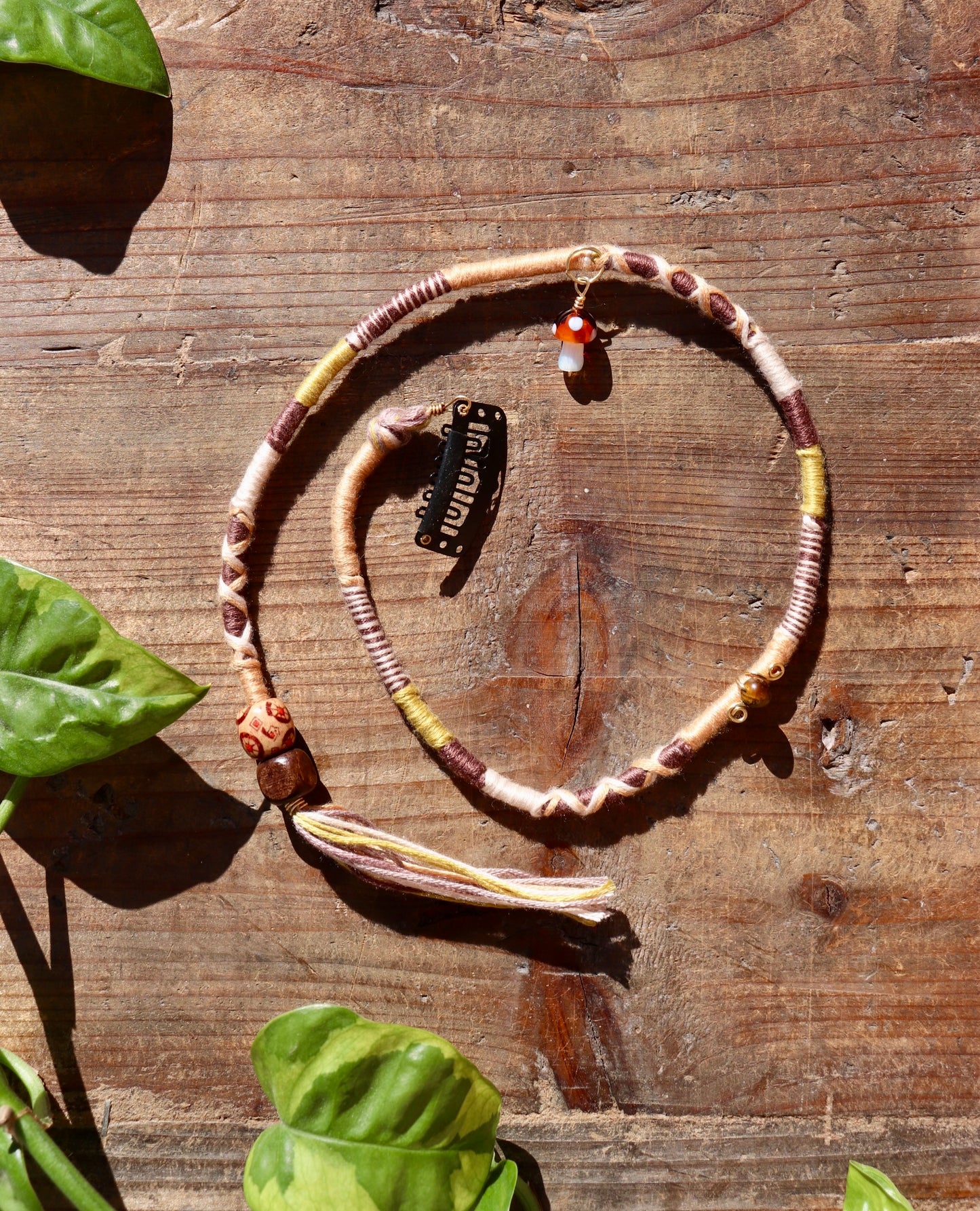 Yellow, Orange, Mushroom Clip-In Hairwrap