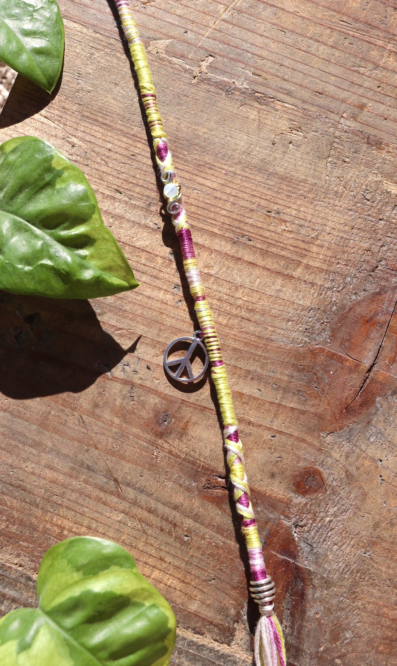 Purple & Green Peace Sign Clip-In Hairwrap