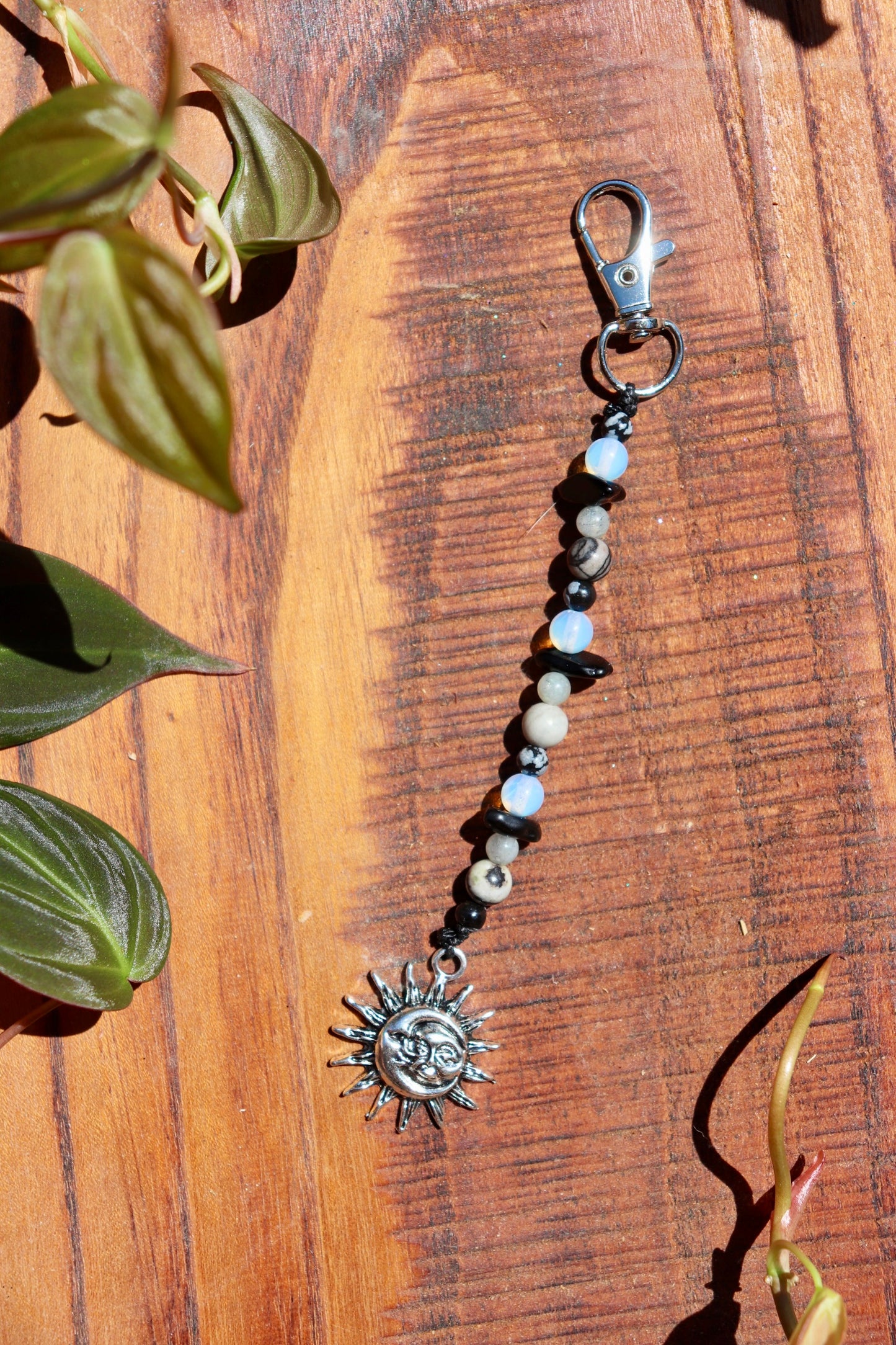 Silver Sun/Moon Keychain