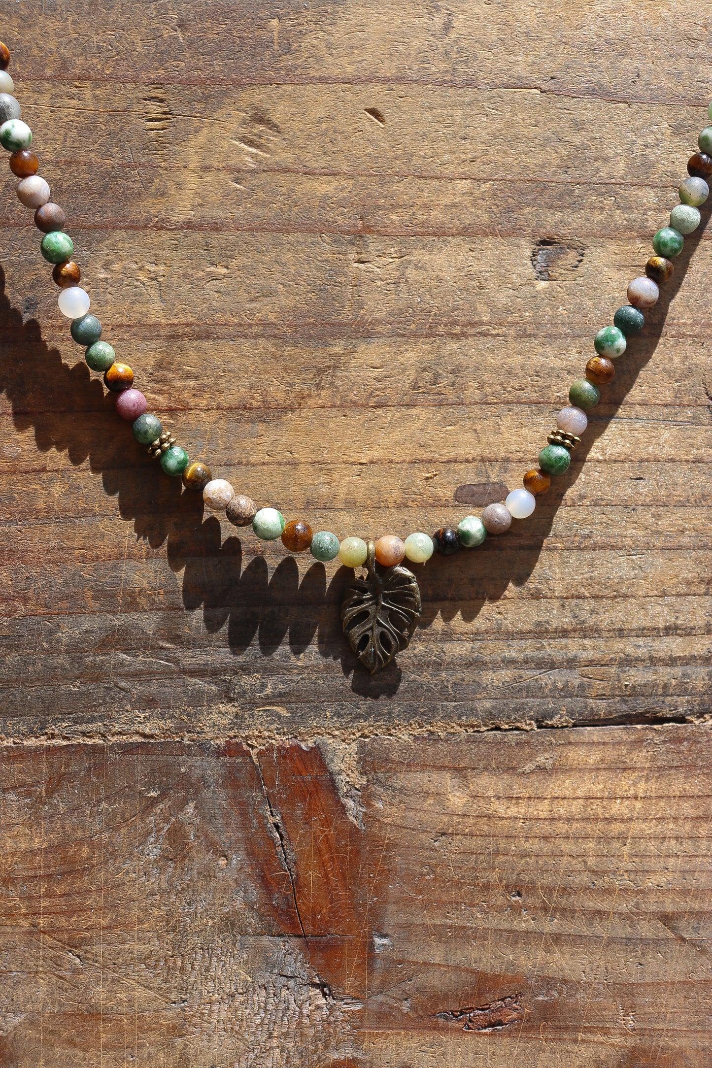 Brass Monstera Leaf Necklace