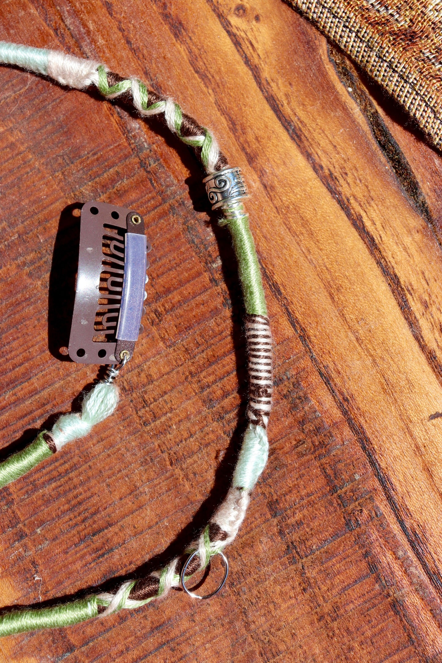 Sage, Pale Blue, Brown Clip-In Hairwrap