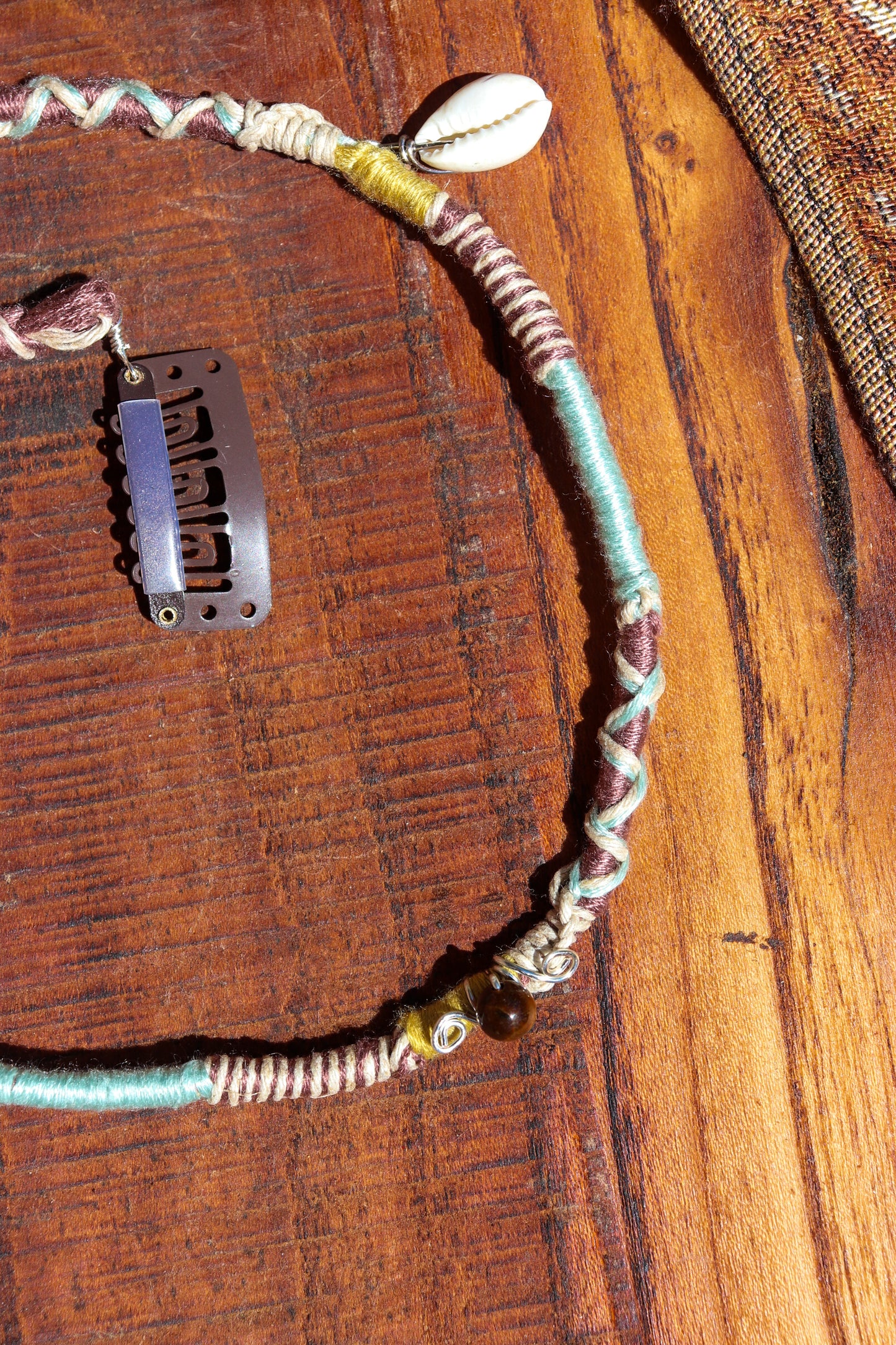 Blue, Yellow, Beachy Clip-In Hairwrap