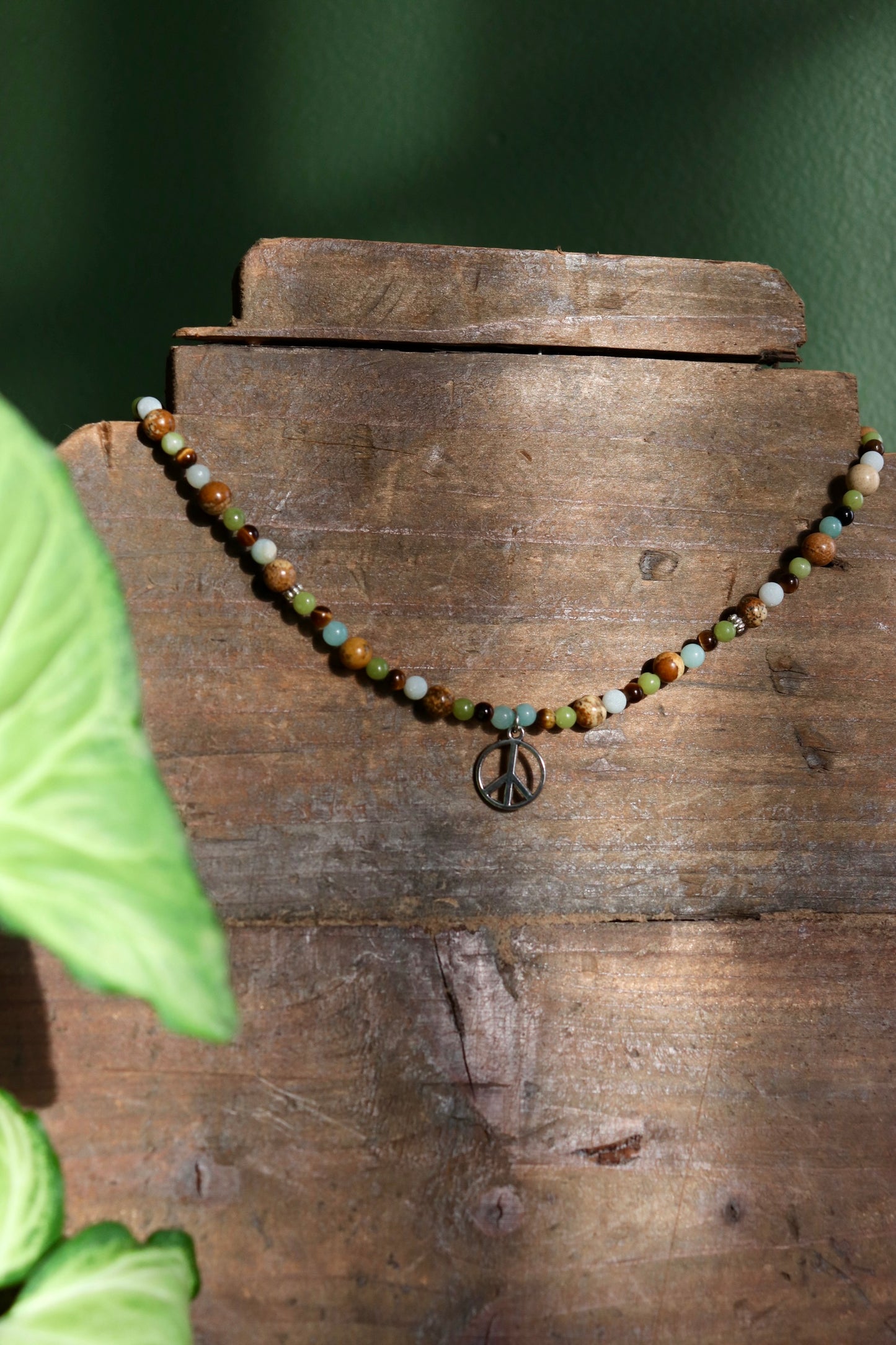 Earthy Peace Sign Necklace