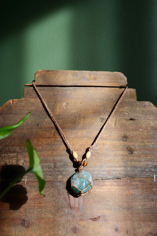 Green Tree Gate Macramé Necklace