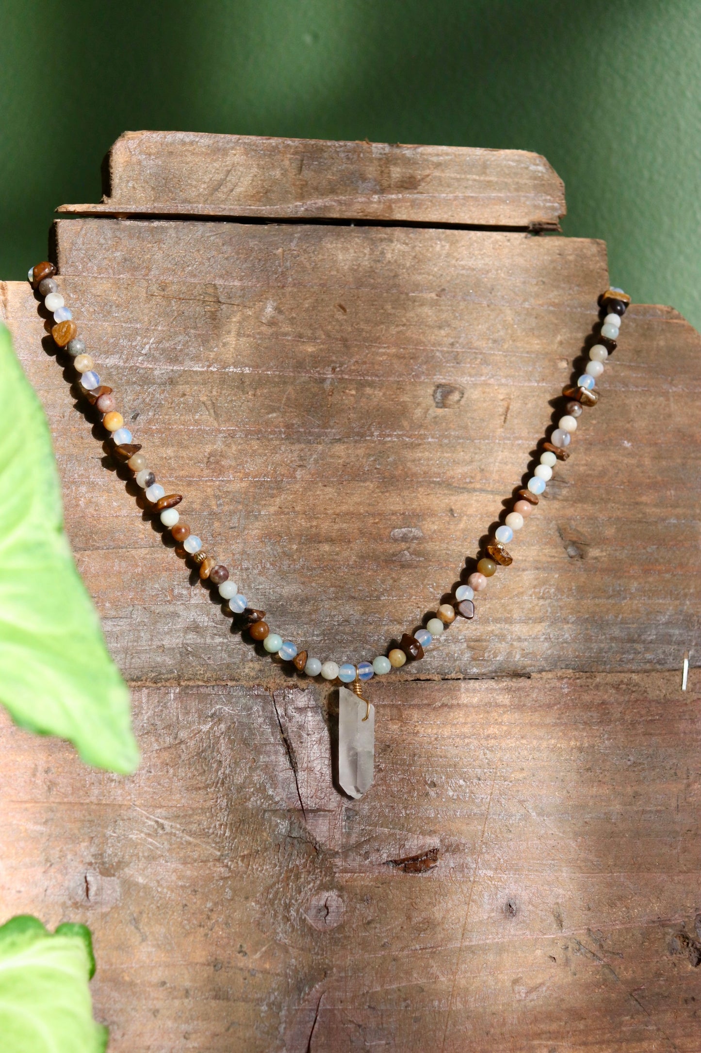 Amazonite Clear Quartz Necklace