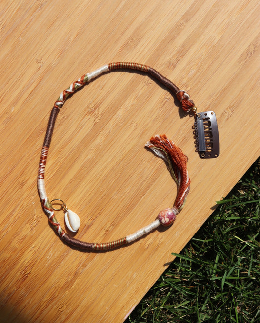 Earthy Shell Clip In Hairwrap