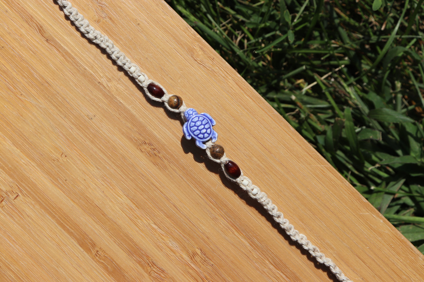 Sea Turtle Hemp Macramé Anklet