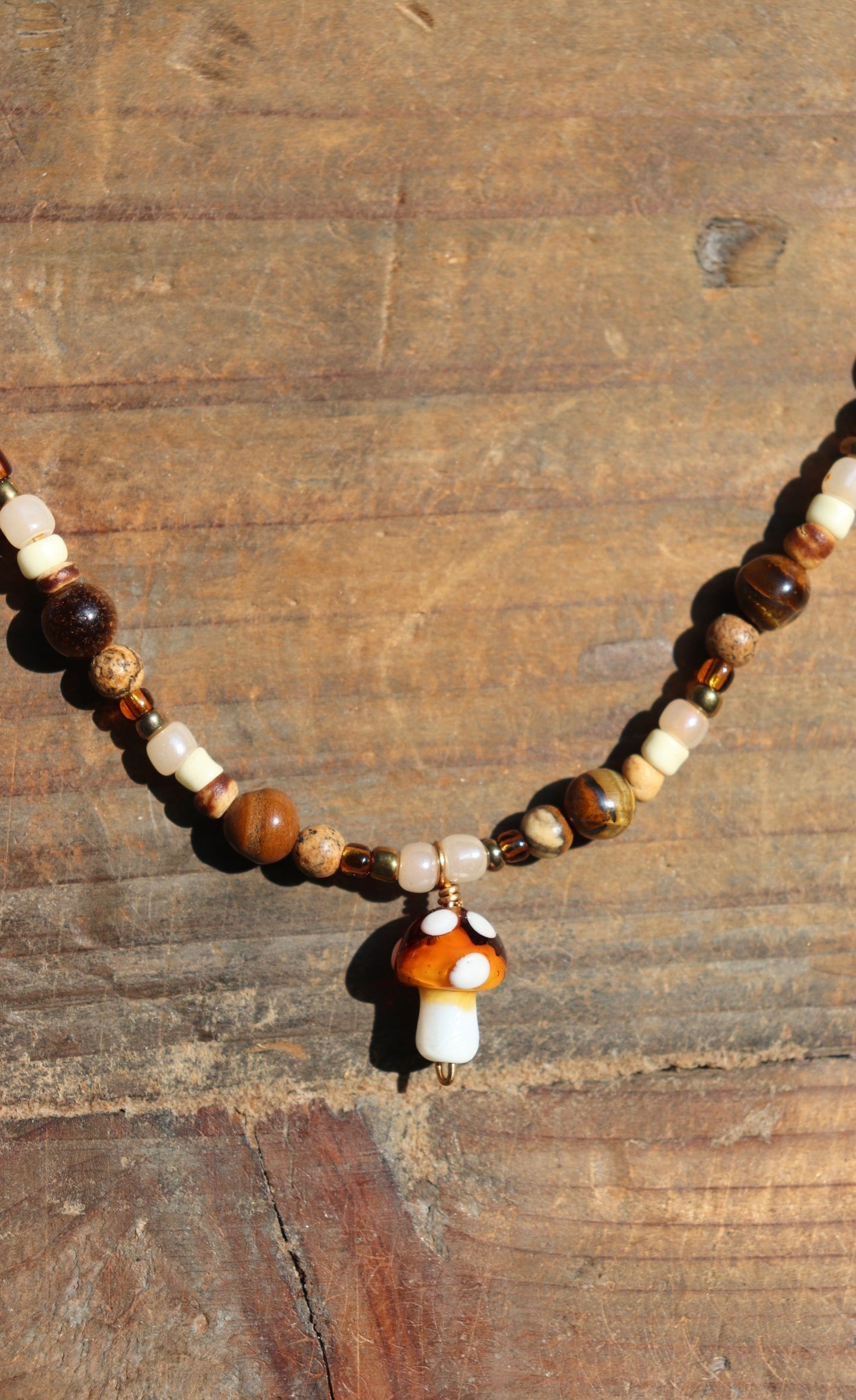 Neutral Mushroom Necklace