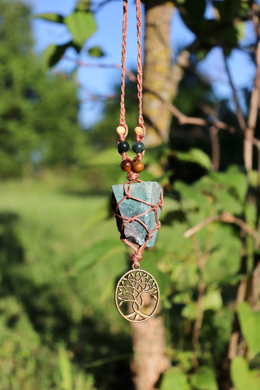 Green Jasper Tree Car Mirror accessory