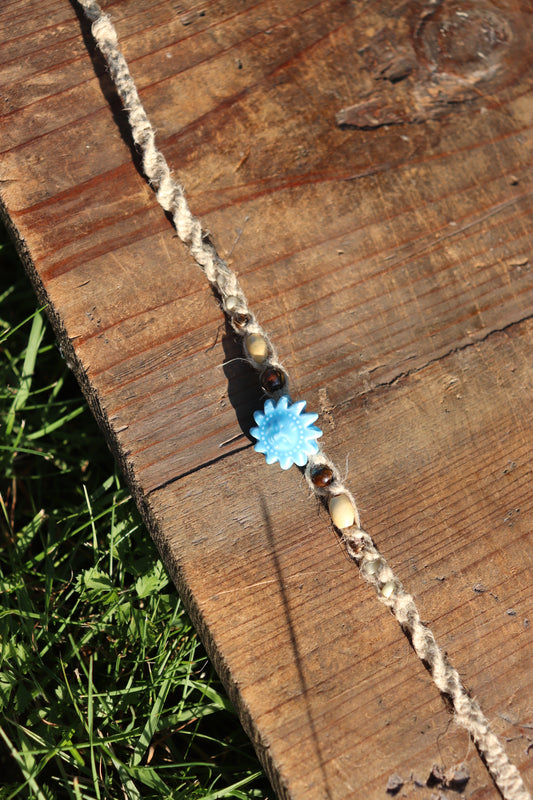 Hemp Macramé Sun Anklet