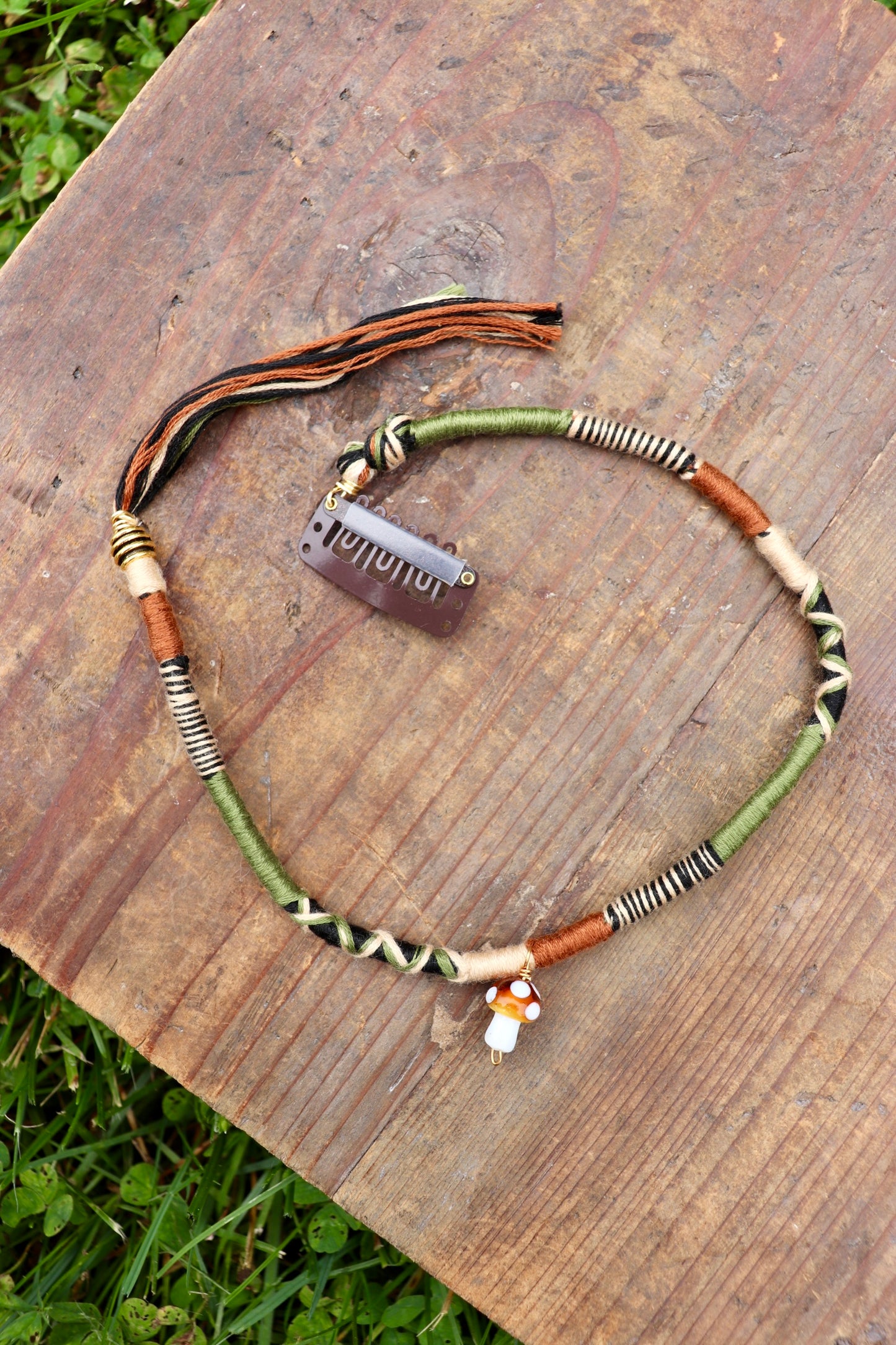 Earthy Mushroom Clip-In Hairwrap