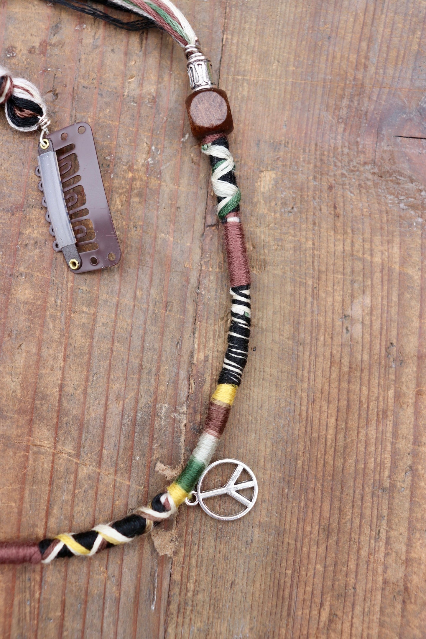 Green, Yellow, Brown Clip-In Hairwrap