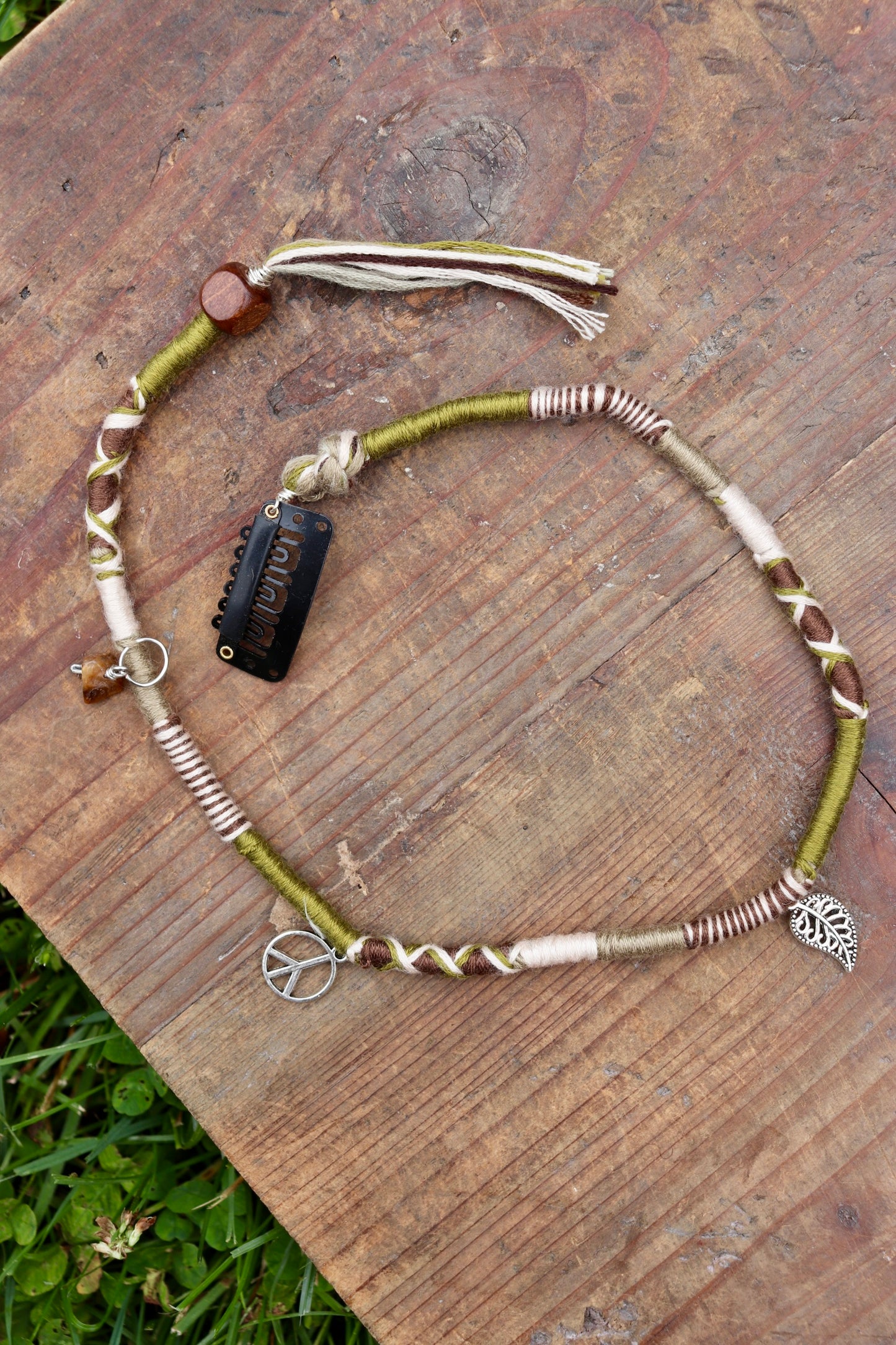 Earthy Leaf Clip-In Hairwrap