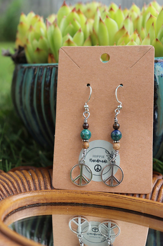Peace Sign Dangle Earrings