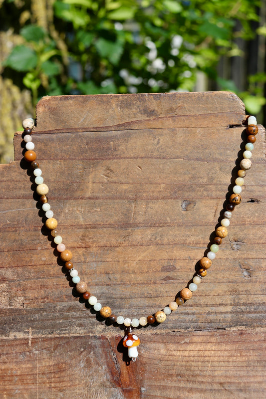 Amazonite Mushroom Necklace