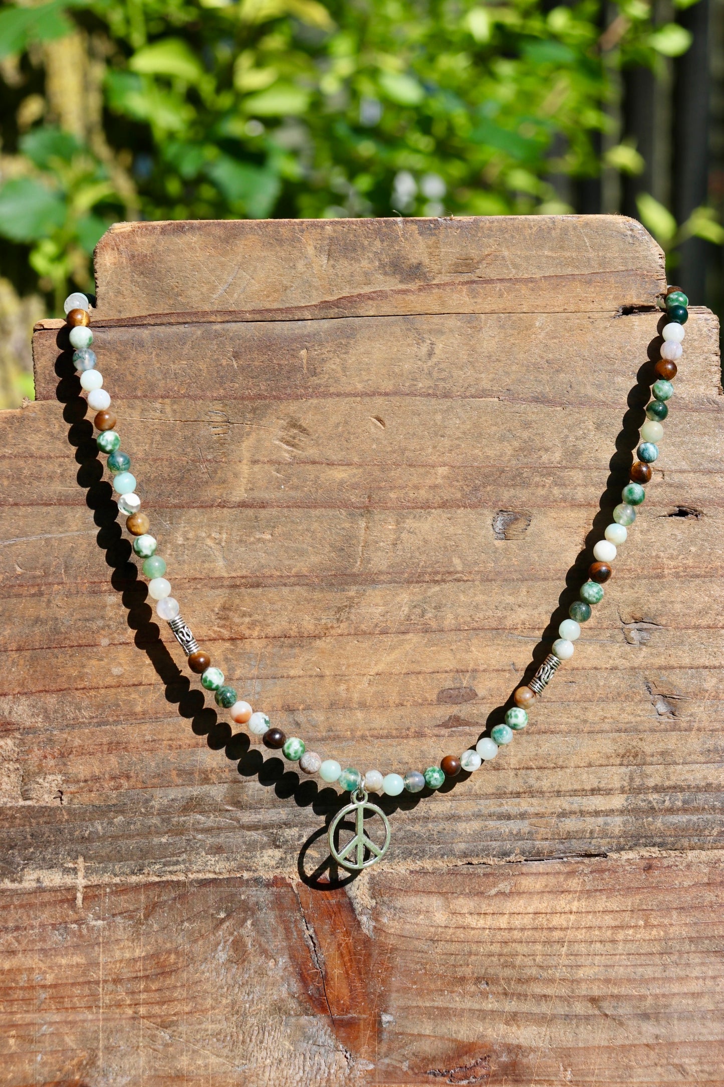 Earthy Peace Sign Necklace