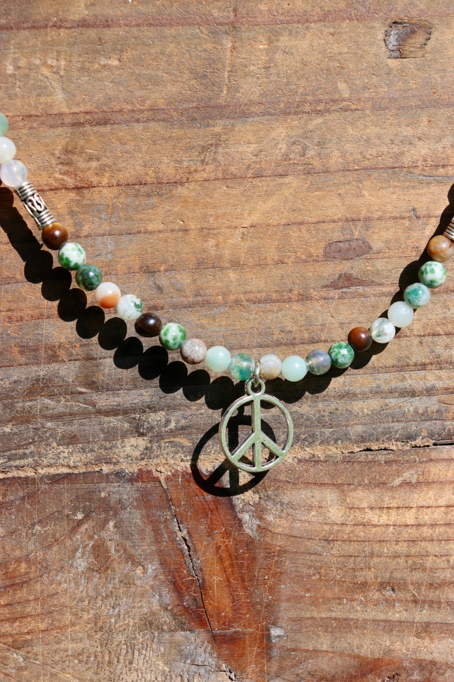 Earthy Peace Sign Necklace