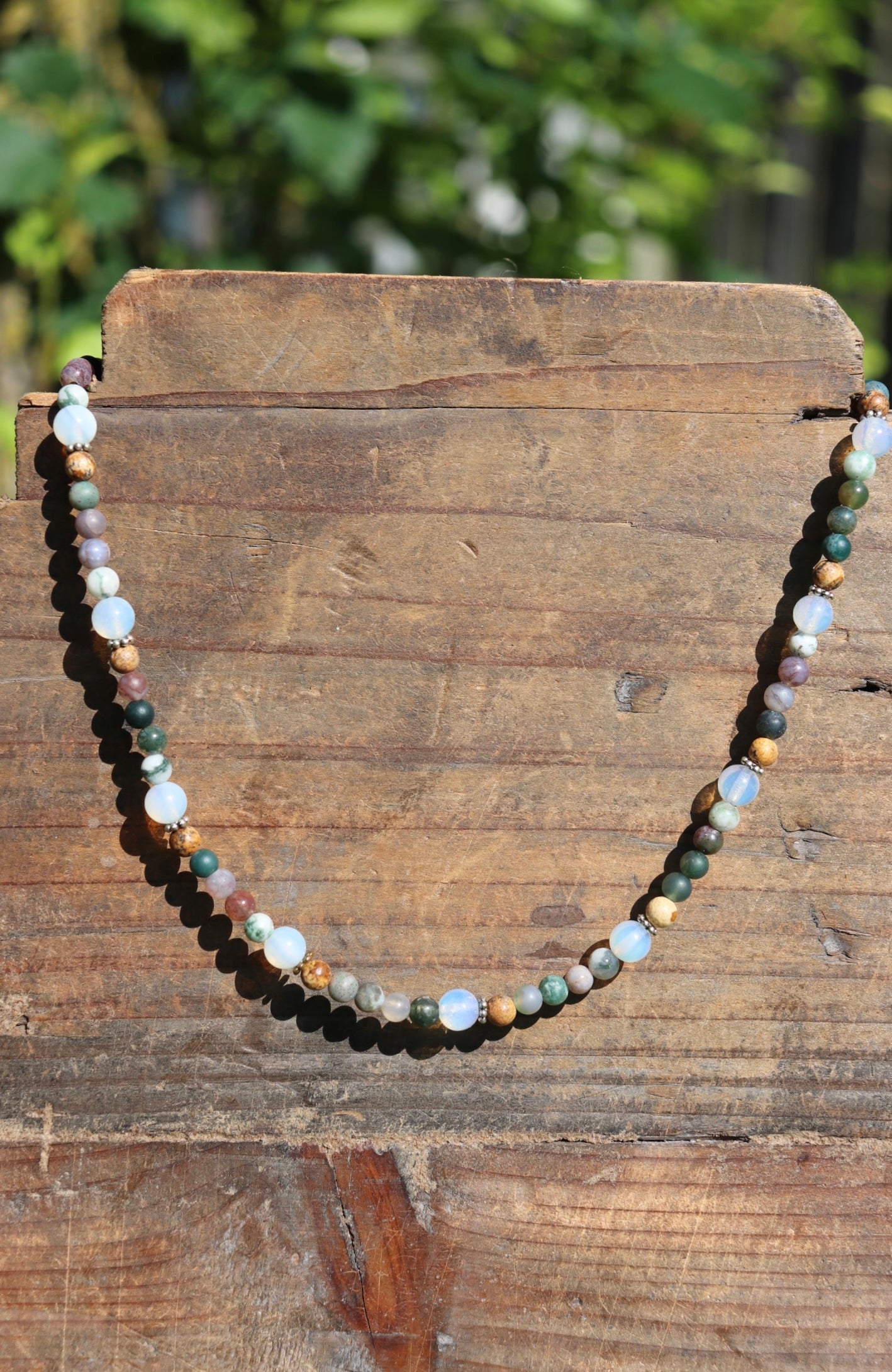 Indian Agate & Opalite Beaded Necklace