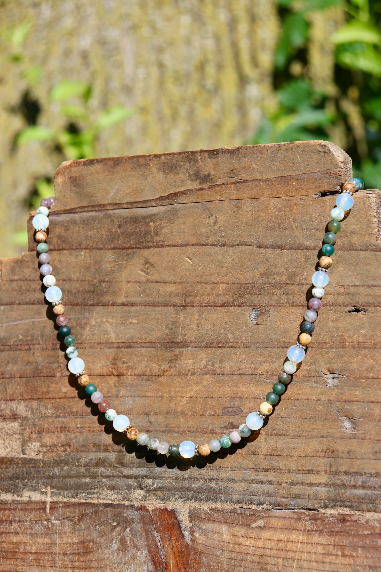 Indian Agate & Opalite Beaded Necklace