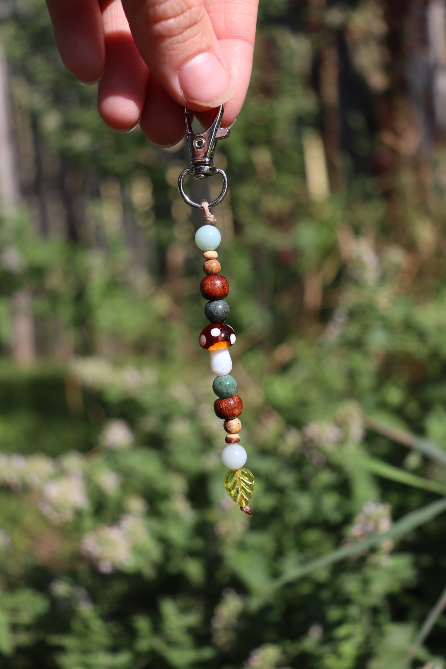 Mushroom Leaf Keychain