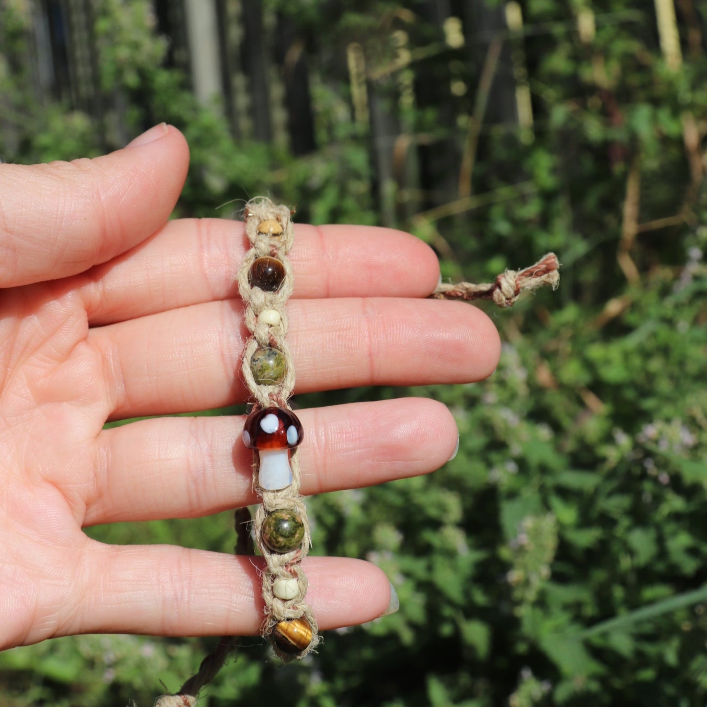 Mushroom Hemp Macramé Bracelet