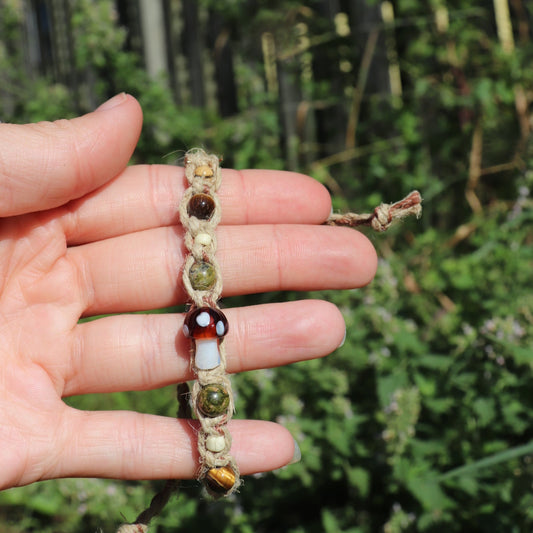 Mushroom Hemp Macramé Bracelet