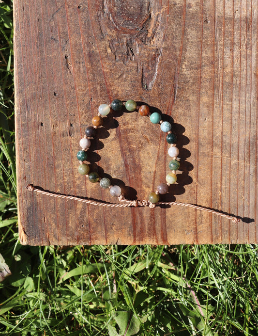 Adjustable Indian Agate Bracelet