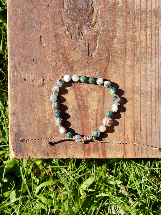 Moss Agate Adjustable Bracelet