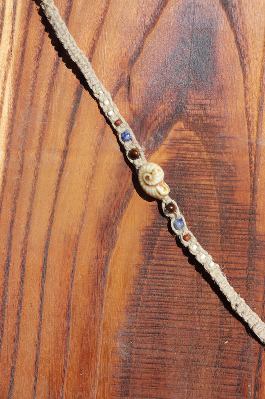 Ammonite Hemp Macramé Anklet