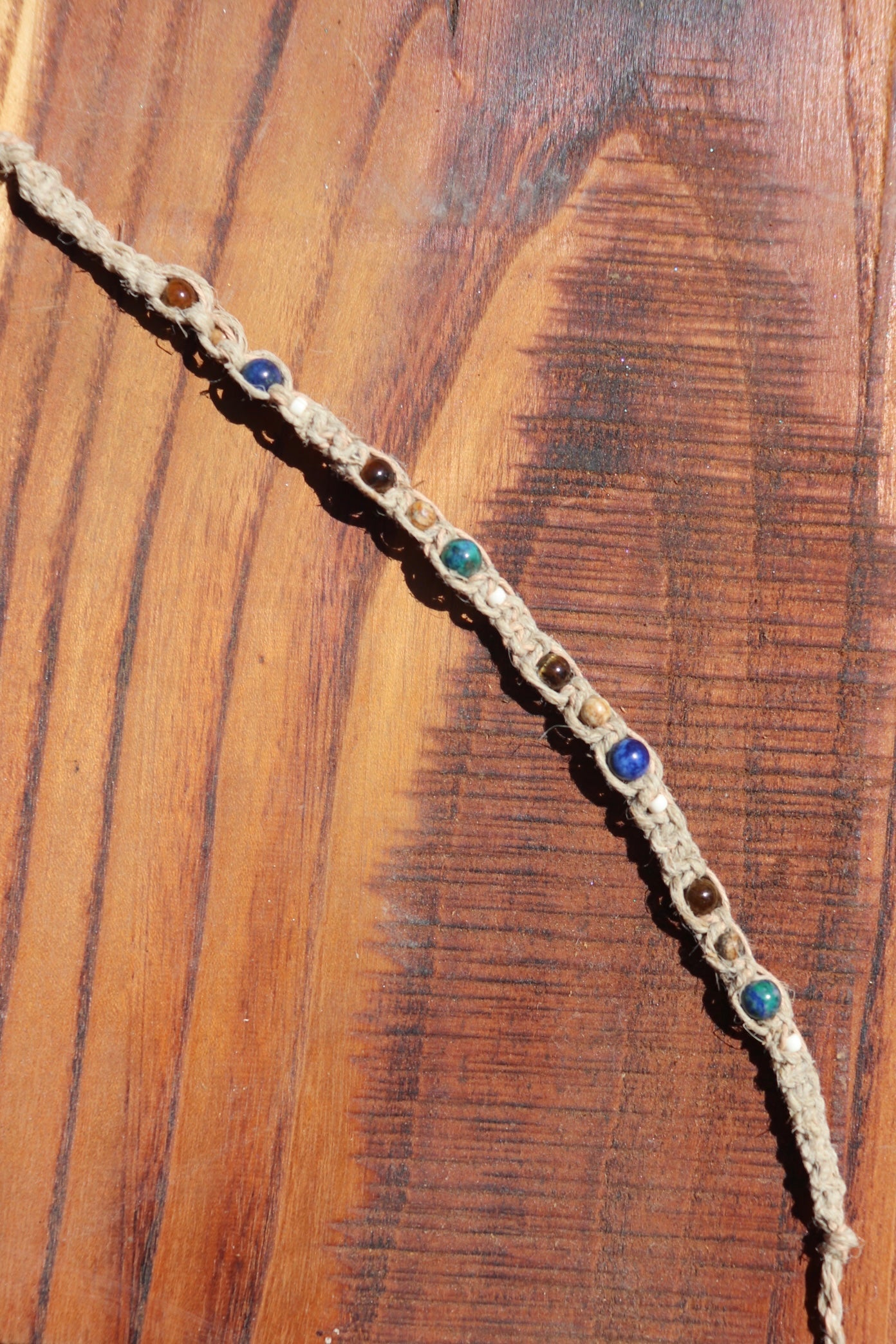 Beaded Hemp Macramé Anklet