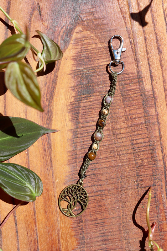 Brass Tree of Life Keychain