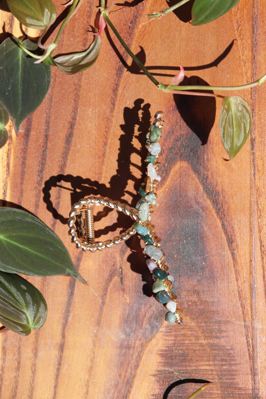 Gold Mixed Jasper Claw Clip