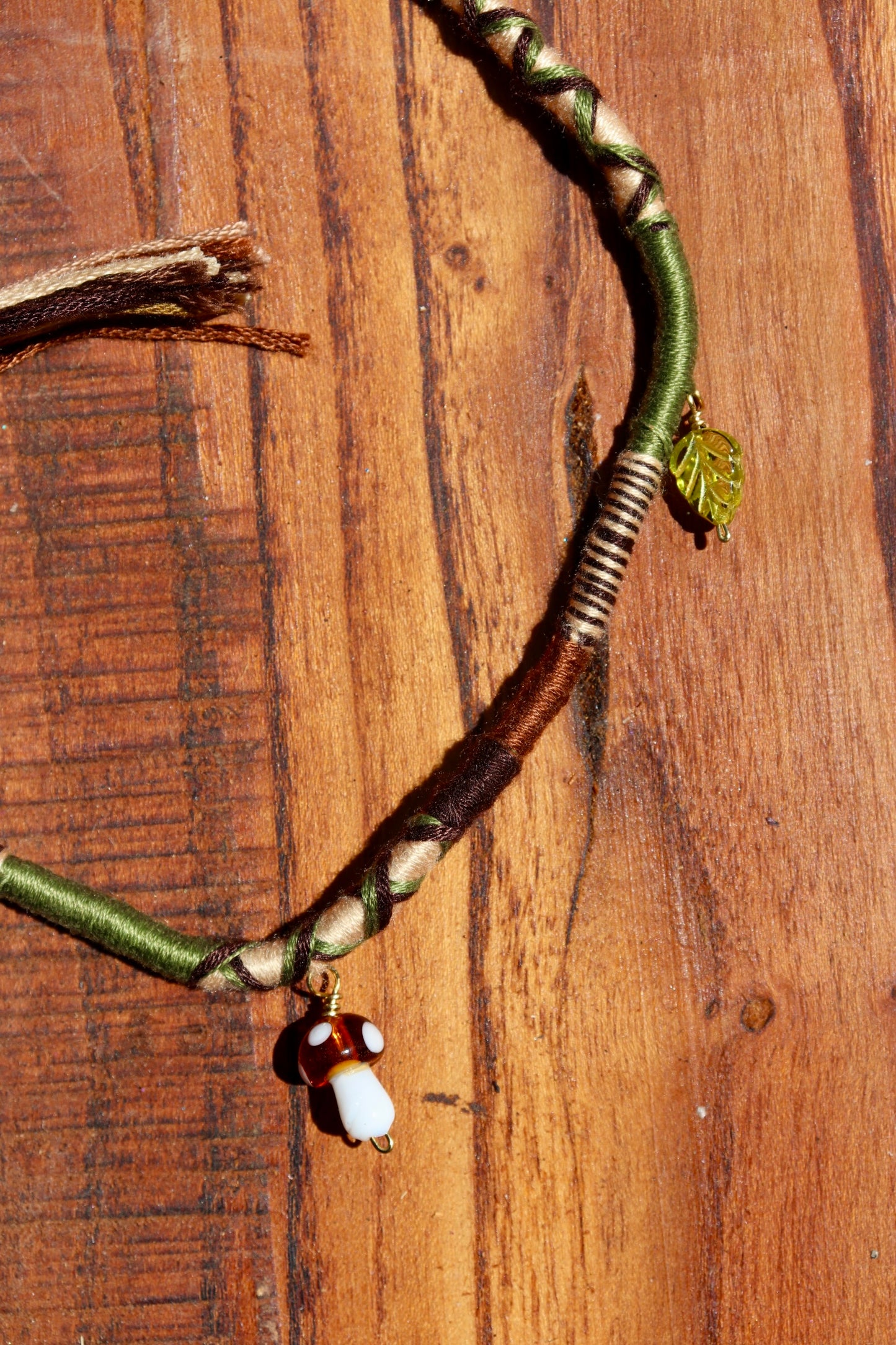 Earthy Mushroom & Leaf Clip-In hairwrap