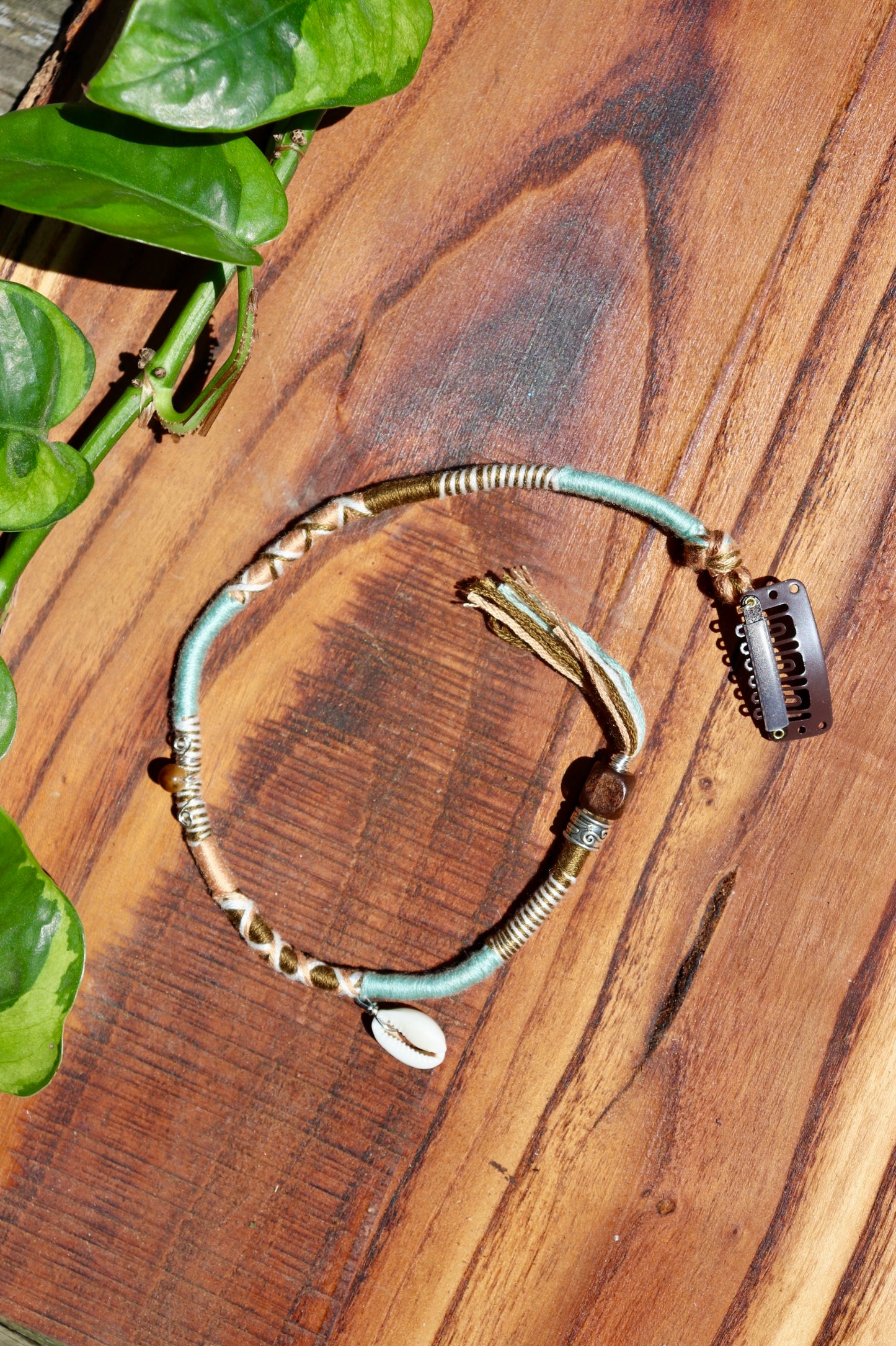 Blue, Yellow, Beachy Clip-In Hairwrap