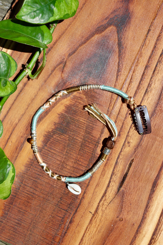 Blue, Yellow, Beachy Clip-In Hairwrap