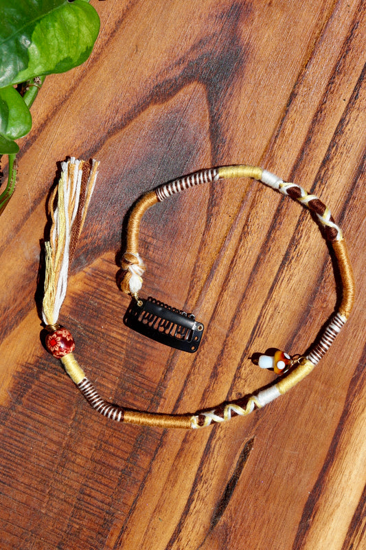 Orange, Yellow, Mushroom Clip-In Hairwrap