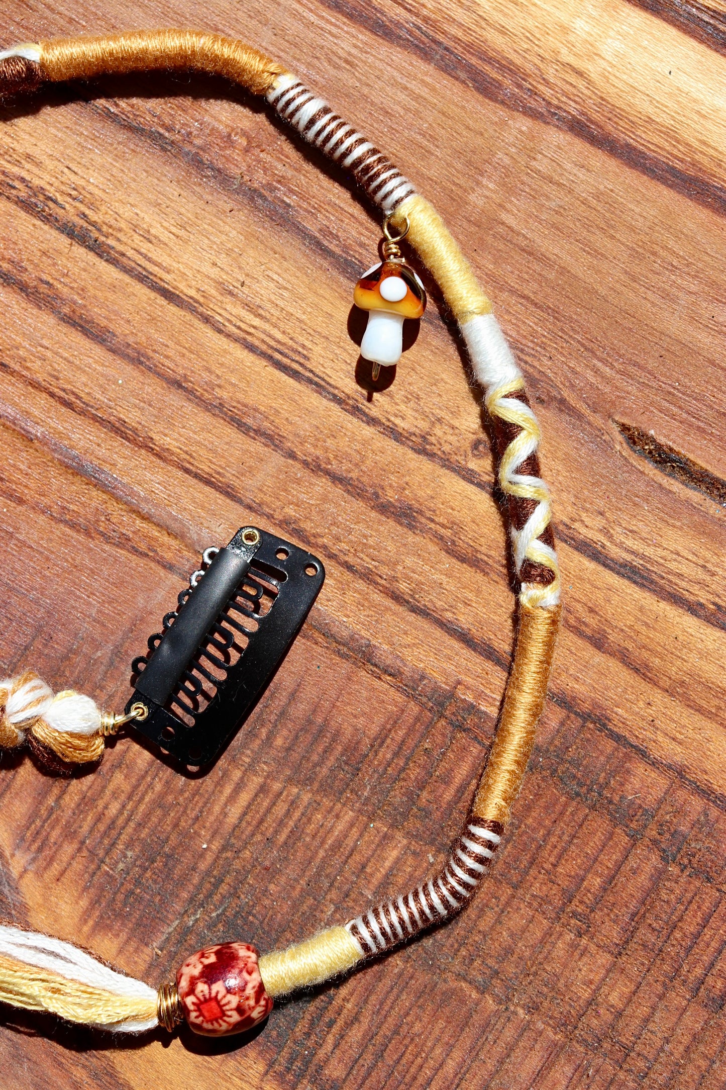 Orange, Yellow, Mushroom Clip-In Hairwrap