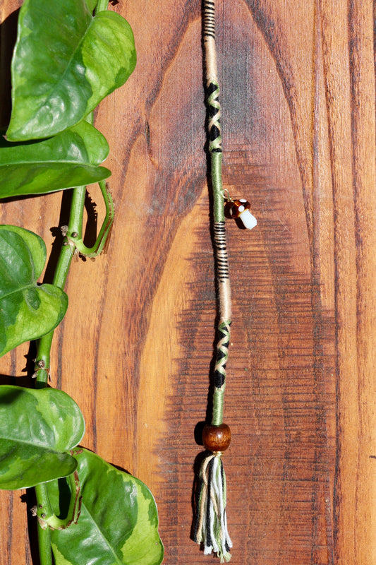 Earthy Green Mushroom Clip-In Hairwrap